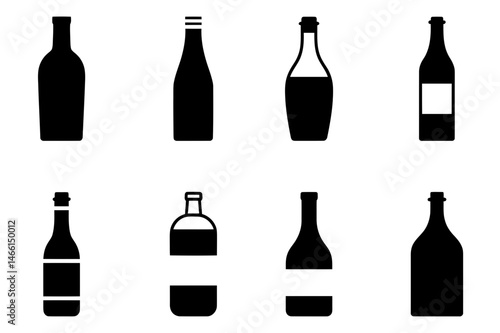 Wine bottles vector illustration alcohol beverage