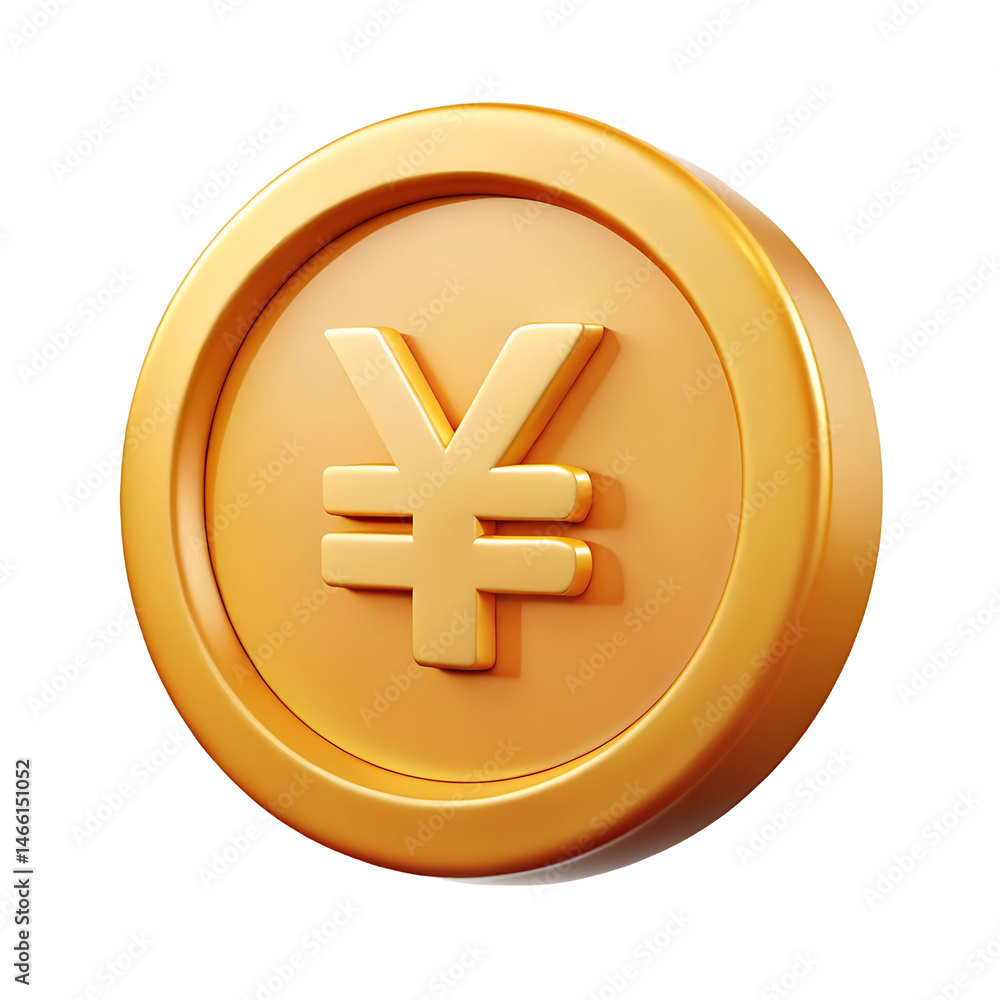 Obraz premium Japanese Yen (JPY) Gold Coin – Currency and Investment Symbol