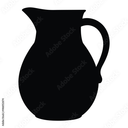 sangria pitcher vector silhouette icon, black and white illustration of drinks.