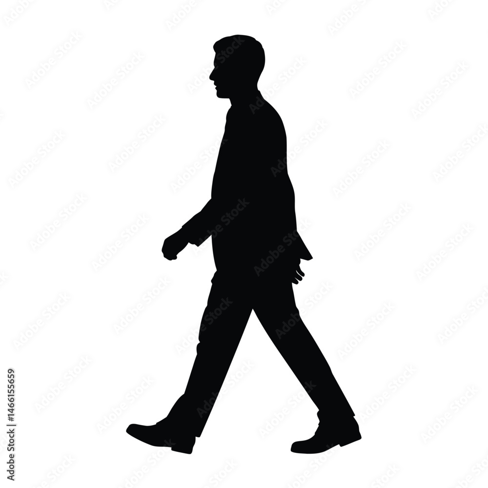 Silhouette of a Man Walking in a Business Suit Silhouette of a Man Walking in a Business Suit
