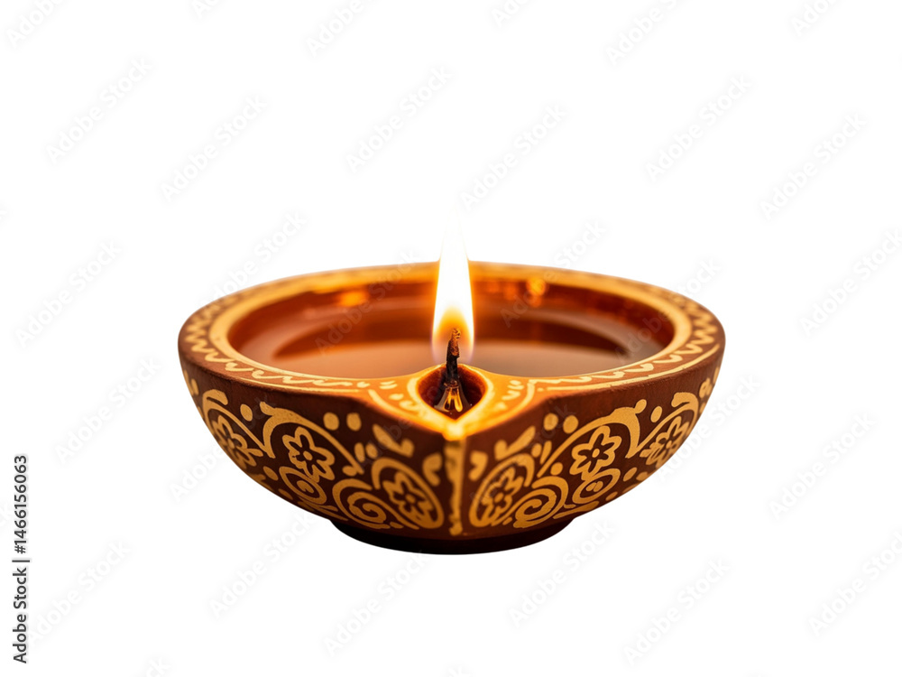 Diwali Diya Lamp with Burning Flame Diwali Diya Lamp with Burning Flame