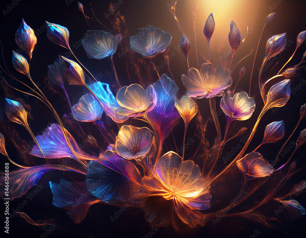 Obraz premium Abstract mysterious and beautiful floral background - 신비롭고 아름다운 꽃 배경