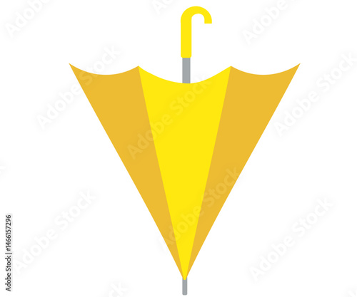 閉じた傘。黄色い傘。ベクターイラスト