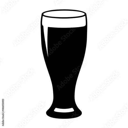 eggnog glass vector silhouette icon, black and white illustration of drinks.