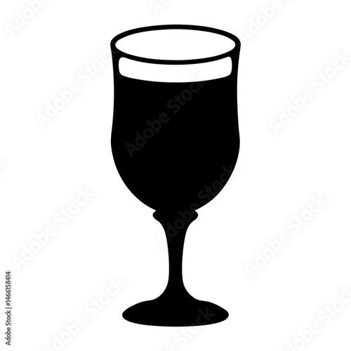 eggnog glass vector silhouette icon, black and white illustration of drinks.