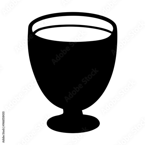 eggnog glass vector silhouette icon, black and white illustration of drinks.