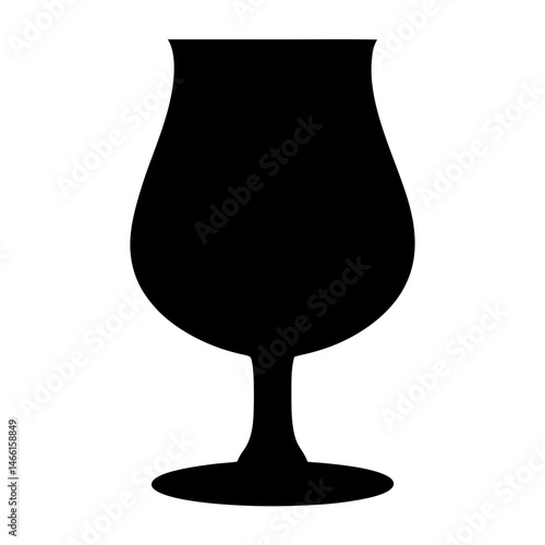 gin fizz vector silhouette icon, black and white illustration of drinks.