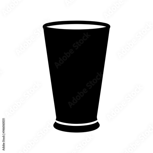 mint julep vector silhouette icon, black and white illustration of drinks.