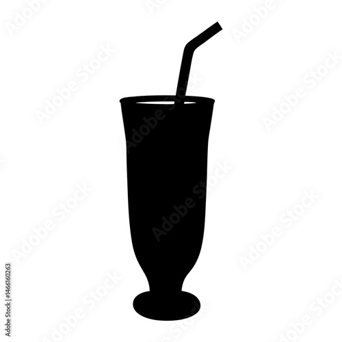 pi a colada vector silhouette icon, black and white illustration of drinks.
