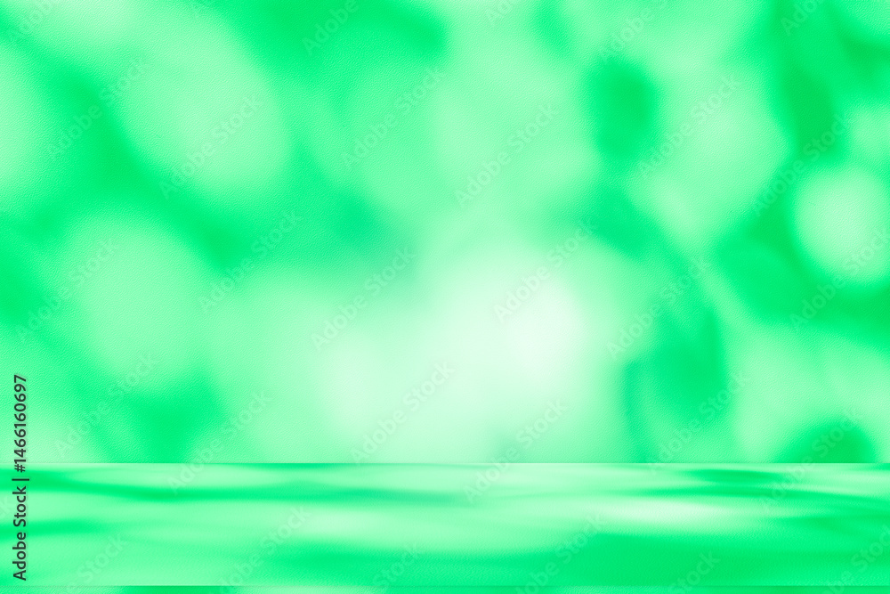 Wall interior background, studio and backdrops show products. with leaf shadow from window color green and white. background for text insertion and presentation of product