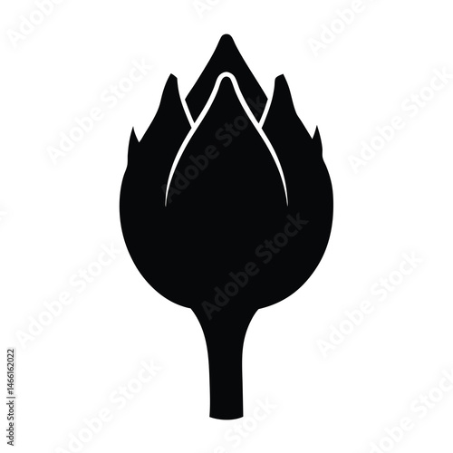 artichoke vector silhouette icon - perfect for food, farming, or nutrition concepts.