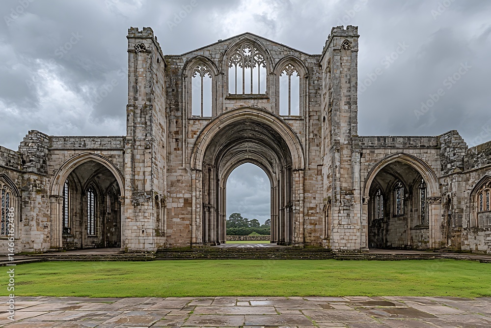 Fototapeta premium Majestic Ruins of Dundrennan Abbey: A Glimpse into Scotland's Storied Past