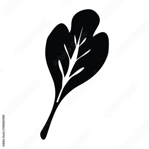 baby spinach vector silhouette icon - perfect for food, farming, or nutrition concepts.