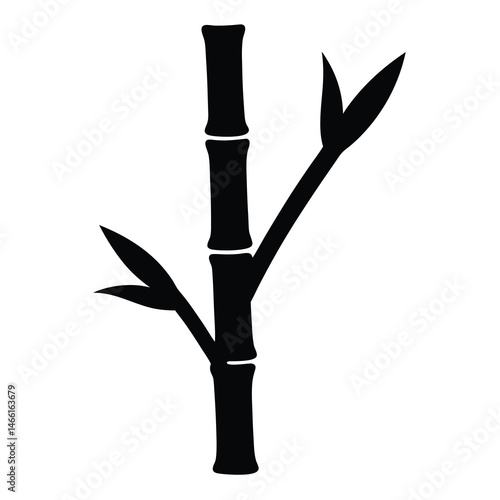 bamboo shoots vector silhouette icon - perfect for food, farming, or nutrition concepts.