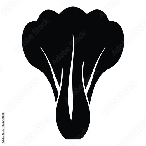 bok choy vector silhouette icon - perfect for food, farming, or nutrition concepts.