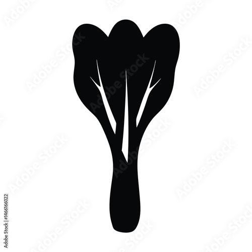 bok choy vector silhouette icon - perfect for food, farming, or nutrition concepts.