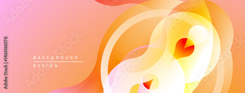 Abstract fluid shapes, warm colors blend. Peach, orange, yellow gradients create dynamic composition. Soft curves suggest movement, energy.