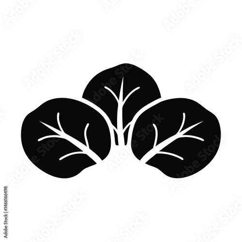 brussels sprouts vector silhouette icon - perfect for food, farming, or nutrition concepts.