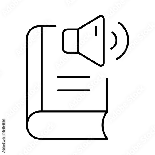 Audiobook Line Icon. E-learning, Education, Teaching, Online Study Icons Editable Stroke Vector Illustration