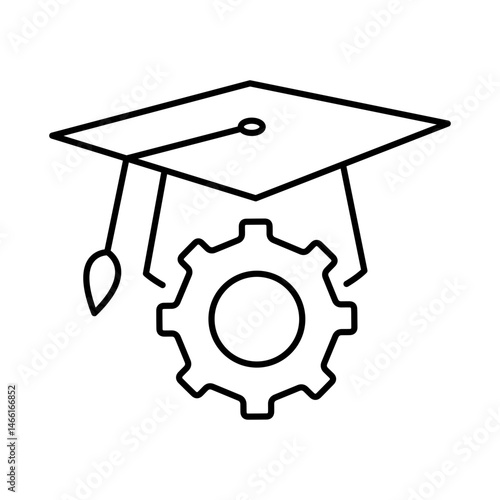 Education Setting Line Icon. E-learning, Education, Teaching, Online Study Icons Editable Stroke Vector Illustration