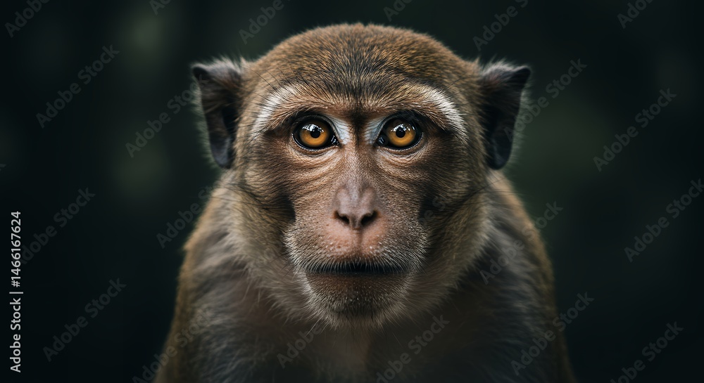 Obraz premium Close-up of monkey gazing directly into camera