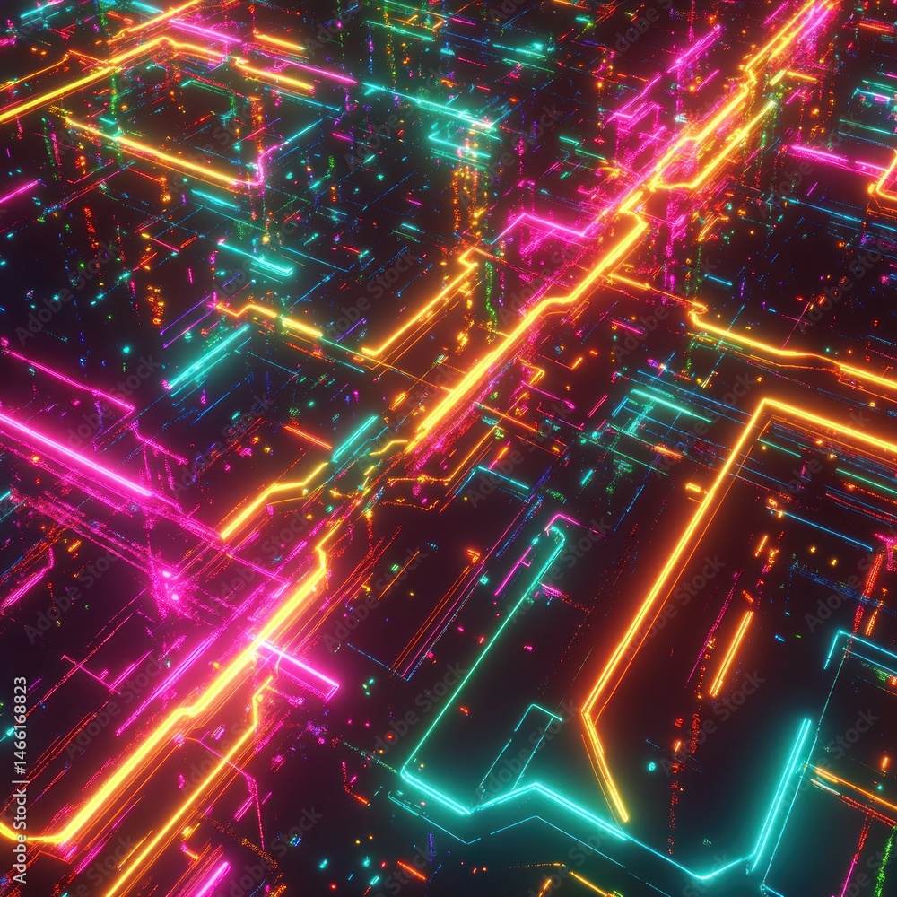 Fototapeta premium Abstract glowing circuit board pattern (1)