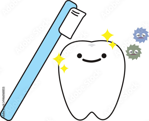 健康な歯の可愛いイラスト