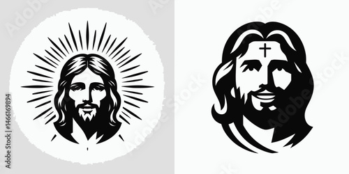 The Jesus Smiling. Christian Art Nativity Crucifix Divine Salvation. Christs joyful visage a beacon of hope comfort eternal love faith.