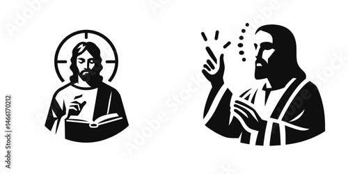 The Jesus Teaching. Christian Art Nativity Crucifix Divine Salvation. Doctrine of nazareth precept belief and ethical concept for devotion.