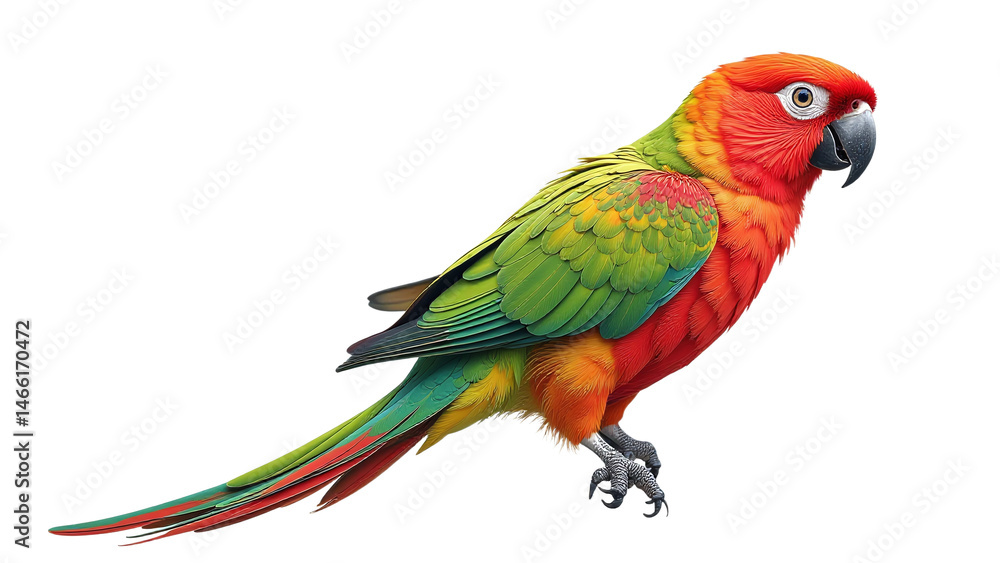 Fototapeta premium Detailed Parrot Clipart, isolated on a white background.