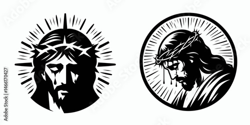 The Jesus Weeping. Christian Art Nativity Crucifix Divine Salvation. Deity lament sorrow pain anguish and profound affliction allegory.
