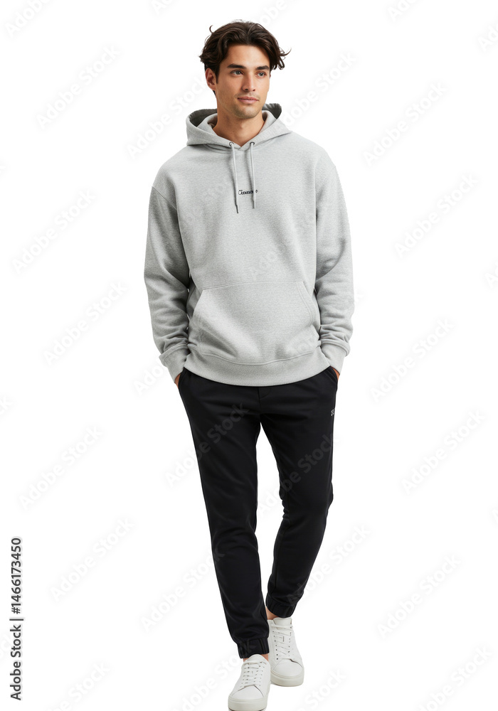 full body portrait of a man wearing casual streetwear, oversized hoodie, PNG full body portrait of a man wearing casual streetwear, oversized hoodie, PNG