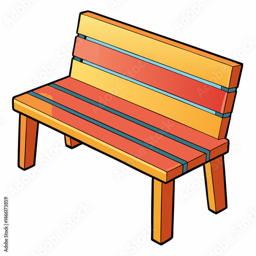 wooden bench isolated on white