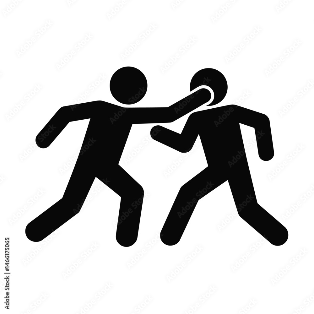 Simple Icon of Physical Assault Violence Aggression Simple Icon of Physical Assault Violence Aggression