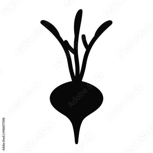 kohlrabi vector silhouette icon - perfect for food, farming, or nutrition concepts.