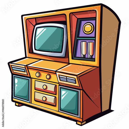 set of retro tv