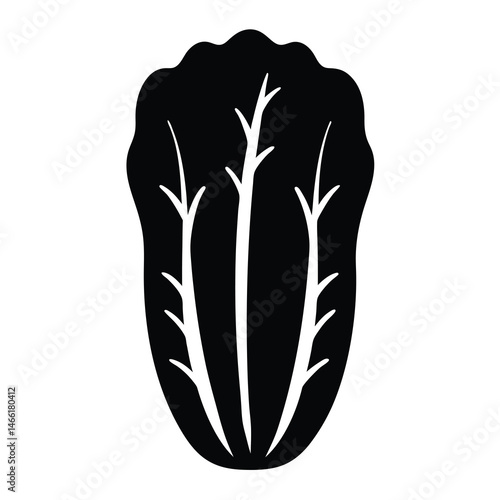 napa cabbage vector silhouette icon - perfect for food, farming, or nutrition concepts.