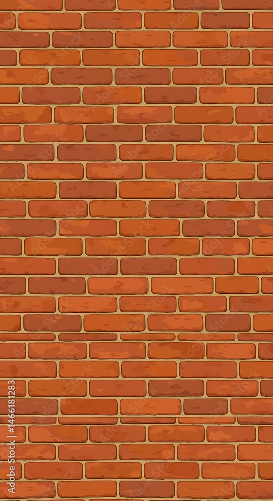 Fototapeta premium Rustic Red Brick Wall Texture: Warm Tones, Seamless Pattern