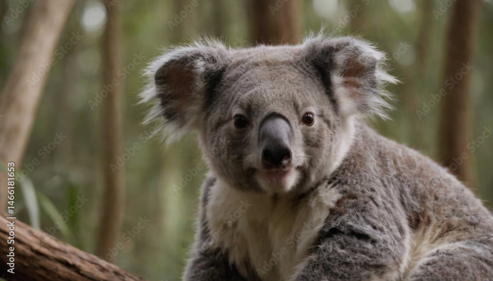 Fototapeta premium closeup of a koala in the forest