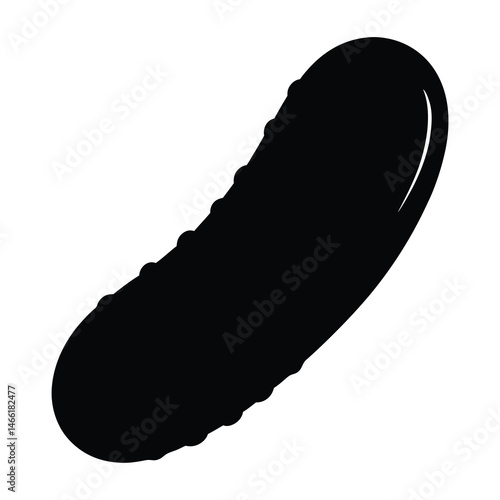 pickled cucumber vector silhouette icon - perfect for food, farming, or nutrition concepts.