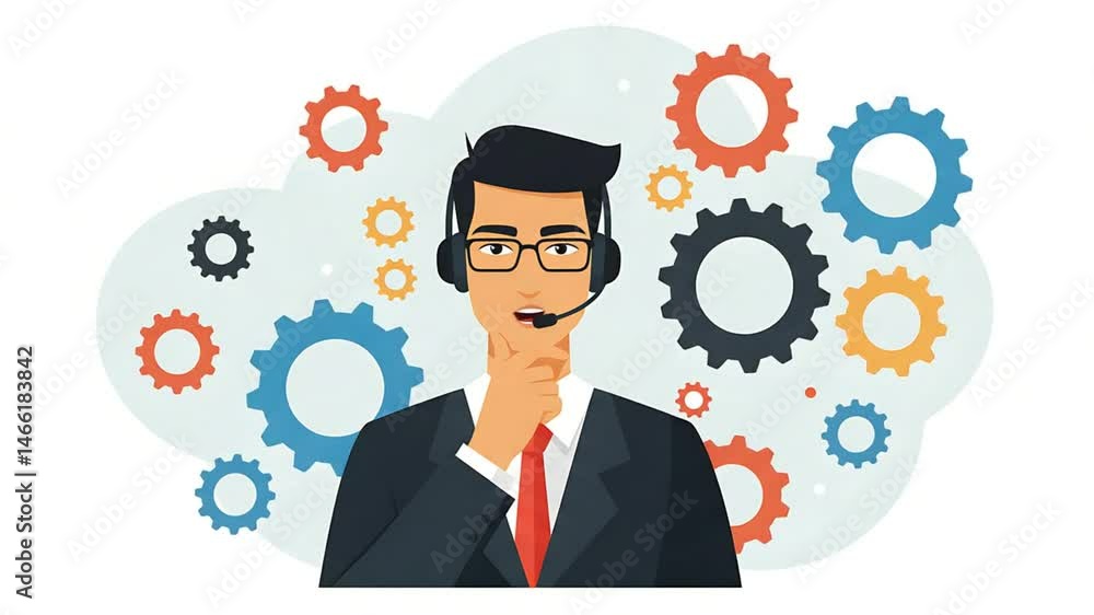 Solving Problems, Customer Support, Technical Assistance, Business Solutions, Call Center Agent Solving Problems, Customer Support, Technical Assistance, Business Solutions, Call Center Agent