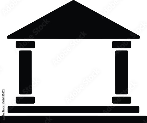 architecture building icon over white background, silhouette style, vector illustration