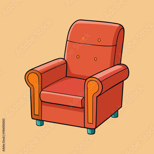 red and yellow armchair