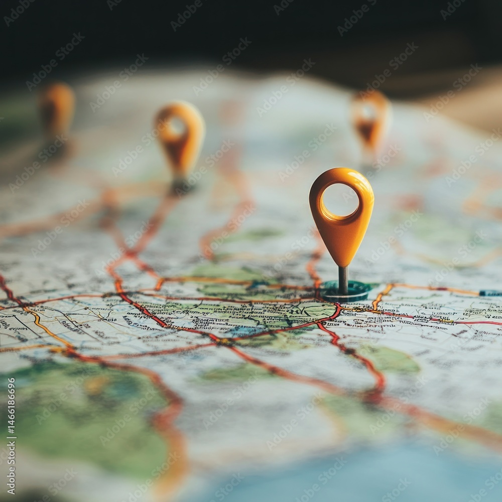 Planning a route on a map Planning a route on a map
