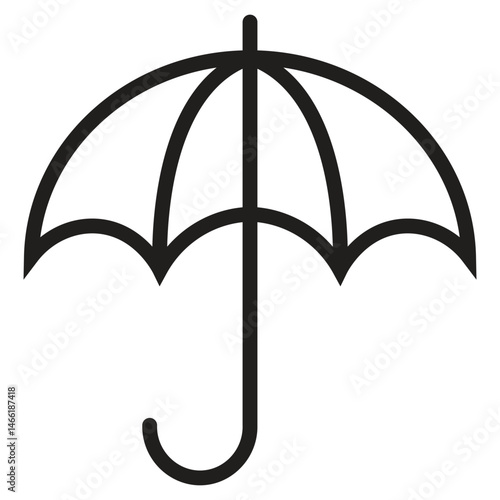 bold line art umbrella vector icon