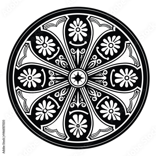 Circular pattern in the form of a mandala. Henna tattoo mandala. Mehndi style. Decorative pattern in oriental style. Coloring book page.