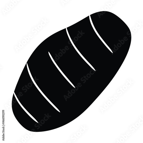 taro root vector silhouette icon - perfect for food, farming, or nutrition concepts.