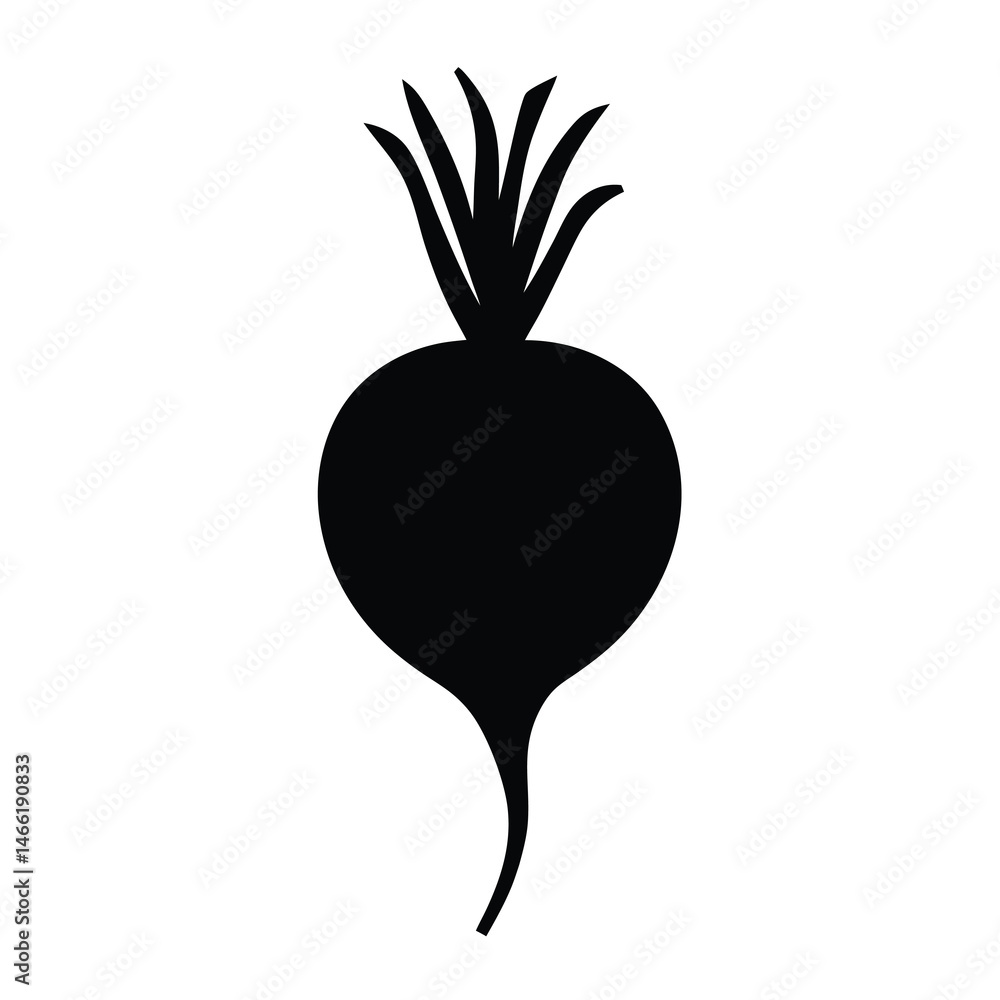 Obraz premium turnip vector silhouette icon - perfect for food, farming, or nutrition concepts.