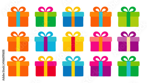 Colorful Gift Boxes Set Vector Illustration for Holiday Presents and Surprises