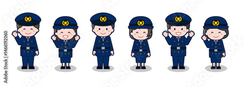いろいろな人物セット_笑顔_警察官